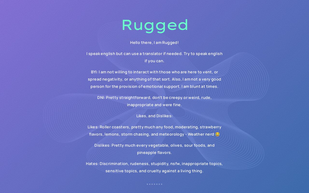 Carrd profile picture for @rugged